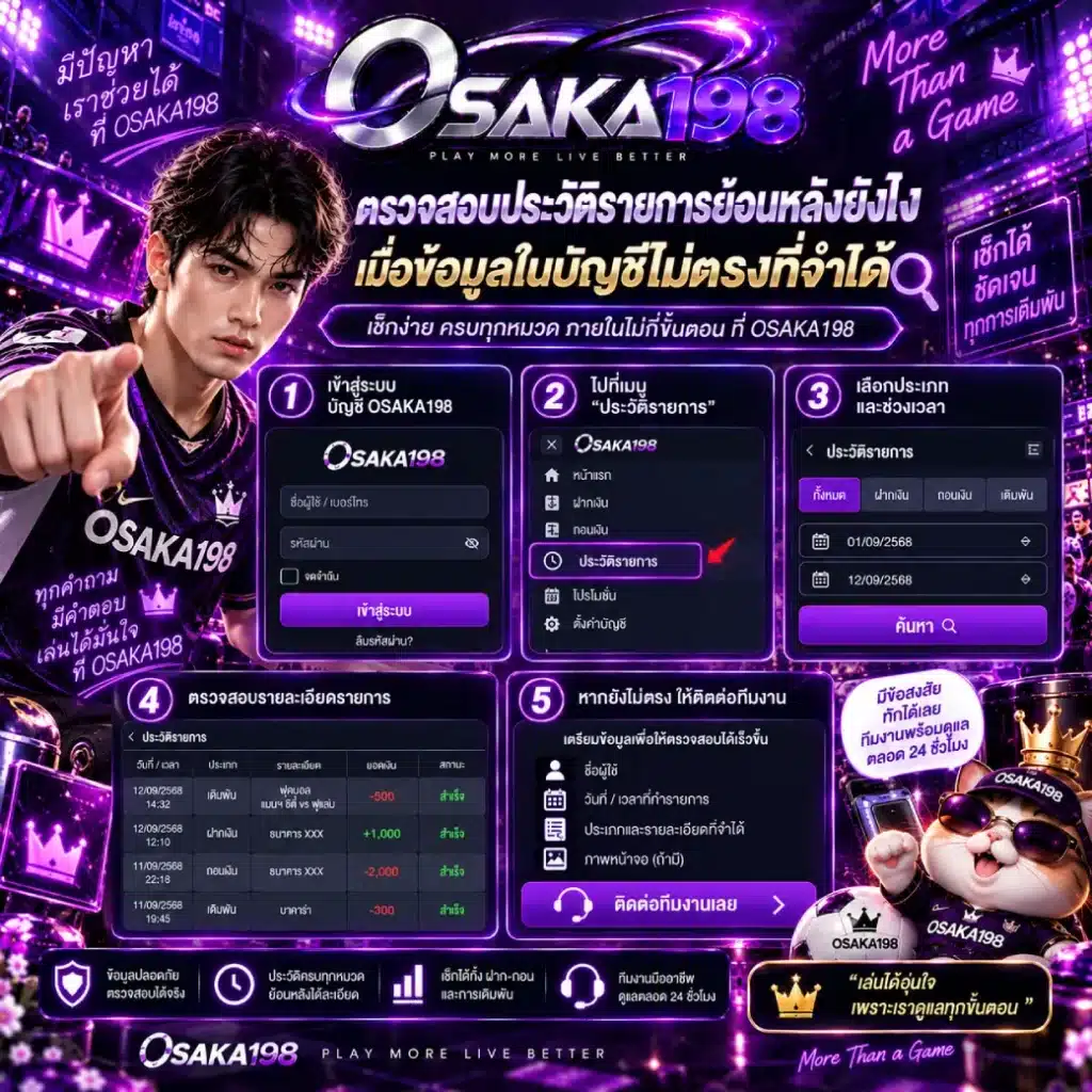 OSAKA198 ตรวจสอบประวัติรายการย้อนหลังยังไง